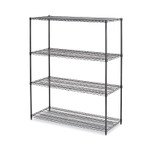 Alera All-Purpose Wire Shelving Starter Kit, Four-Shelf, 60w x 24d x 72h, Black Anthracite Plus (ALESW206024BA) View Product Image