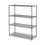 Alera All-Purpose Wire Shelving Starter Kit, Four-Shelf, 60w x 24d x 72h, Black Anthracite Plus