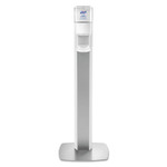 PURELL MESSENGER ES6 Floor Stand with Dispenser, 1,200 mL, 13.16 x 16.63 x 51.57, Silver/White