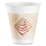 Dart Cafe G Foam Hot/Cold Cups, 12 oz, Brown/Red/White, 1,000/Carton