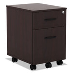 Alera Valencia Series Mobile Pedestal, Left or Right, 2-Drawers: Box/File, Legal/Letter, Mahogany, 15.88" x 19.13" x 22.88" (ALEVABFMY) View Product Image