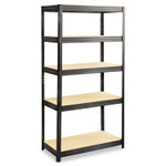Safco Boltless Steel/Particleboard Shelving, Five-Shelf, 36w x 18d x 72h, Black (SAF6245BL) View Product Image