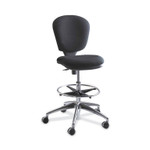 Safco Metro Collection Extended-Height Chair, Supports Up to 250 lb, 23" to 33" Seat Height, Black Seat/Back, Chrome Base