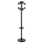 Alba Stan3 Steel Coat Rack, Stand Alone Rack, Eight Knobs, 15w x 15d x 69.3h, Black View Product Image