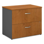 Bush Series C Lateral File, 2 Legal/Letter/A4/A5-Size File Drawers, Natural Cherry/Graphite Gray, 35.75" x 23.38" x 29.88"