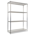 Alera NSF Certified Industrial Four-Shelf Wire Shelving Kit, 48w x 18d x 72h, Silver (ALESW504818SR) View Product Image