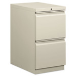 HON Brigade Mobile Pedestal, Left or Right, 2 Letter-Size File Drawers, Light Gray, 15" x 22.88" x 28"