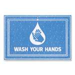 Apache Mills Message Floor Mats, 24 x 36, Blue, "Wash Your Hands" (APH3984528822X3) View Product Image