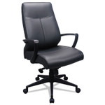 Tempur-Pedic by Raynor 300 Leather High-Back Chair, Supports Up to 250 lb, 19.57" to 22.56" Seat Height, Black