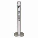 Rubbermaid Commercial Smoker's Pole, Round, Steel, 0.9 gal, 4 dia x 41h, Silver