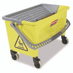 Rubbermaid Commercial HYGEN HYGEN Press Wring Bucket for Microfiber Flat Mops, 43 qt, Yellow