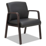 Alera Reception Lounge WL Series Guest Chair, 24.21" x 24.8" x 32.67", Black Seat, Black Back, Espresso Base (ALERL4319E) View Product Image