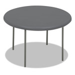 Iceberg IndestrucTable Classic Folding Table, Round, 48" x 29", Charcoal