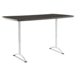 Iceberg ARC Adjustable-Height Table, Rectangular, 36" x 72" x 30 to 42", Gray Walnut Top, Silver Base (ICE69325) View Product Image