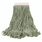 Rubbermaid Commercial Super Stitch Blend Mop Heads, Cotton/Synthetic, Green, Large