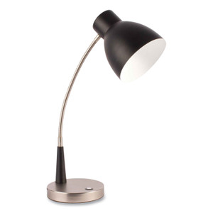 OttLite Wellness Series Adjust LED Desk Lamp, 3" to 22" High, Silver/Matte Black