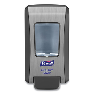 PURELL FMX-20 Soap Push-Style Dispenser, 2,000 mL, 6.5 x 4.65 x 11.86, Graphite/Chrome, 6/Carton (GOJ523406CT) View Product Image