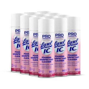 Lysol I.C. Foam Disinfectant - Ready-To-Use - 24 fl oz (0.8 quart) - Non-abrasive, Bleach-free, Anti-bacterial, Deodorize, Rinse-free, Scrub-free - White Aerosol Spray Can - (RAC95524CT)