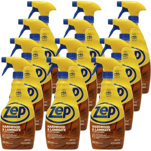 Zep Hardwood & Laminate Floor Cleaner - 32 fl oz (1 quart) - Fresh Scent - Non-sticky - Brown