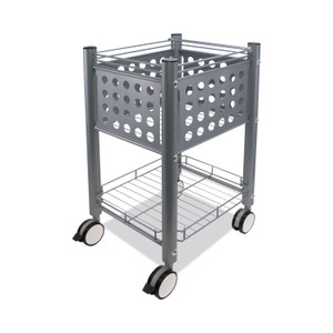 Vertiflex Sidekick File Cart, Metal, 1 Shelf, 1 Bin, 13.75" x 15.5" x 26.25", Matte Gray (VRTVF52002) View Product Image