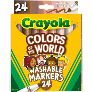 Crayola Colors Of The World Marker - Broad Conical Marker Point - Washable - Deepest Almond, Medium Golden, Light Rose Ink