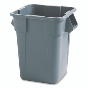 Rubbermaid Commercial Square Brute Container, 40 gal, Polyethylene, Gray