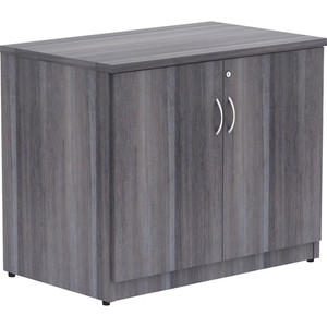 Lorell Essentials Series 2-Door Storage Cabinet - 29.5" Height x 36" Width x 22.5" Depth - 2 Door(s) - Finish: Weathered Charcoal, Laminate