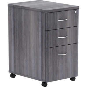 Lorell Essentials Series Box/Box/File Mobile File Cabinet - 28.3" Height x 16" Width x 22" Depth - 3 x Box, File Drawer(s) - Finish: Weathered Charcoal, Laminate