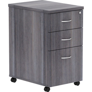 Lorell Weathered Charcoal Laminate Desking Pedestal - 3-Drawer (LLR69560) View Product Image