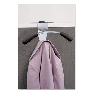 Alba Hanger Shaped Partition Coat Hook, Metal/Foam/ABS, Silver/Black Product Image 