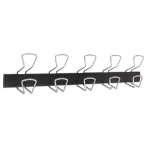 Alba Wall-Mount Coat Hooks, 29.92 x 2.95 x 6.45, Metal, Silver, 22 lb Capacity