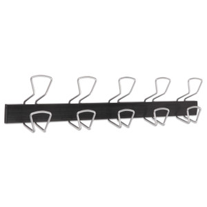 Alba Wall-Mount Coat Hooks, 29.92 x 2.95 x 6.45, Metal, Silver, 22 lb Capacity (ABAPMPRO5M) View Product Image