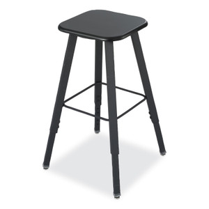 Safco AlphaBetter Adjustable-Height Student Stool, Backless, Supports Up to 250 lb, 35.5" Seat Height, Black (SAF1205BL) View Product Image