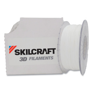 AbilityOne 7045016858918 SKILCRAFT 3D Printer Acrylonitrile Butadiene Styrene Filament, 1.75 mm, White (NSN6858918) View Product Image