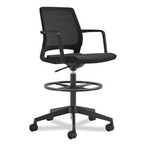 Safco Medina Extended-Height Chair, Supports Up to 275 lb, 23" to 33" High  Black Seat,  Black Back/Base,Ships in 1-3 Business Days (SAF6827BL) View Product Image
