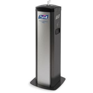 Ds360 High Capacity Hand Sanitizing Wipes Station, 17 X 17.25 X 44.25, Black/silver (GOJ911401SLVHSW) View Product Image