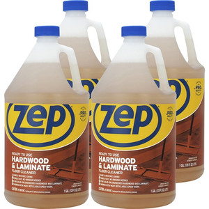 Zep Hardwood & Laminate Floor Cleaner - 128 fl oz (4 quart) - Fresh Scent - Non-sticky - Brown Bottle