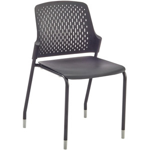 Safco Next Stack Chair - Black Seat Color - Polypropylene Seat Material - Black Back Color - Polypropylene Back Material - Tubular Steel Frame Material
