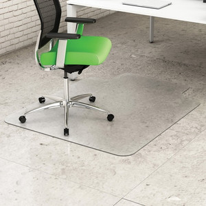 Deflecto Earth Source Hard Floor Chair Mat - Hard Floor - 53" Length x 45" Width x 0.100" Thickness - Lip Size 12" Length x 25" Width - Clear