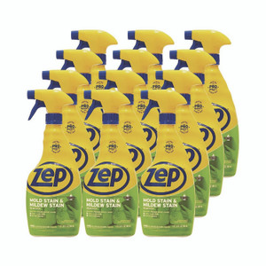 Zep Commercial Mold Stain and Mildew Stain Remover, 32 oz Spray Bottle, 12/Carton