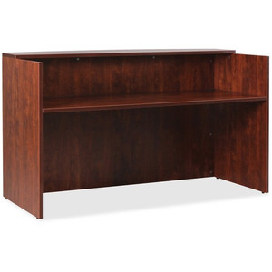 Lorell Essentials Series Front Reception Desk - x 1" Thickness Top, 42.5" Height x 35.4" Width x 70.9" Depth Desk - Finish: Cherry Laminate - Durable - For Office