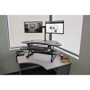 Lorell Corner Desk Riser, Adjustable, 45-3/5"Wx31"Lx18-1/10"H, BK (LLR82014) View Product Image