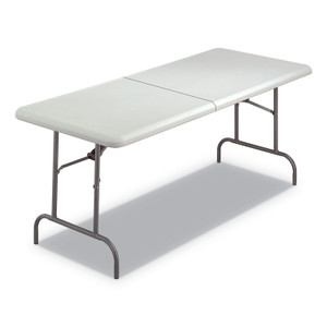 AbilityOne 7110016716415, SKILCRAFT Blow Molded Folding Tables, Rectangular, 72w x 30d x 29h, Platinum