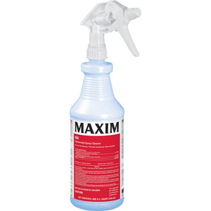 Maxim Germicidal Spray Cleaner - Ready-To-Use - 32 fl oz (1 quart) - Lemon Scent - Non-abrasive, Disinfectant, Easy to Use - Clear