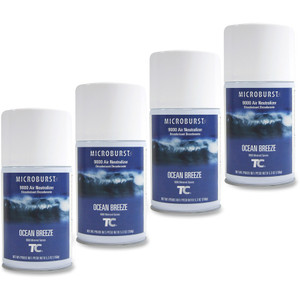 Tc Microburst 9000 Air Freshener Refill, Ocean Breeze, 5.3 Oz Aerosol Spray, 4/carton (RCP4012471)