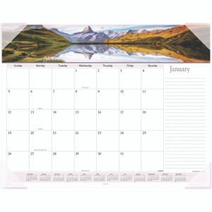 AT-A-GLANCE Landscape Panoramic Desk Pad, Landscapes Photography, 22 x 17, White Sheets, Clear Corners, 12-Month (Jan to Dec): 2025