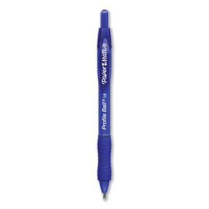 Paper Mate Profile Ballpoint Pen, Retractable, Medium 1 mm, Blue Ink, Translucent Blue Barrel, 4/Pack