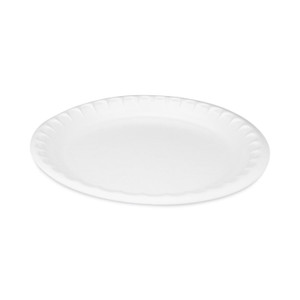 Pactiv Evergreen Placesetter Deluxe Laminated Foam Dinnerware, Plate, 10.25" dia, White, 540/Carton (PCT0TK10010000Y) View Product Image