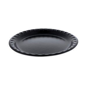 Pactiv Evergreen Placesetter Deluxe Laminated Foam Dinnerware, Plate, 10.25" dia, Black, 540/Carton (PCT0TKB0010000Y) View Product Image