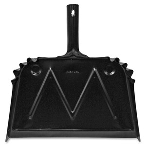 Genuine Joe Heavy-Duty Metal Dustpan - 16" Wide - Steel - Black